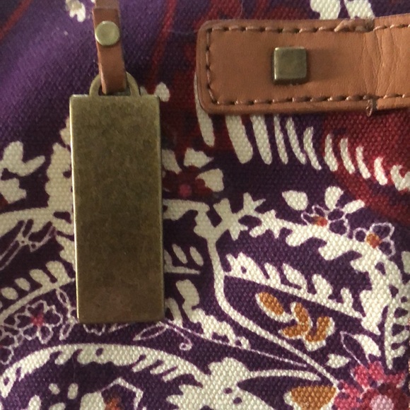 Talbots Purple Multicolor Paisley Medium Satchel Purse Handbag Bag - Picture 3 of 17